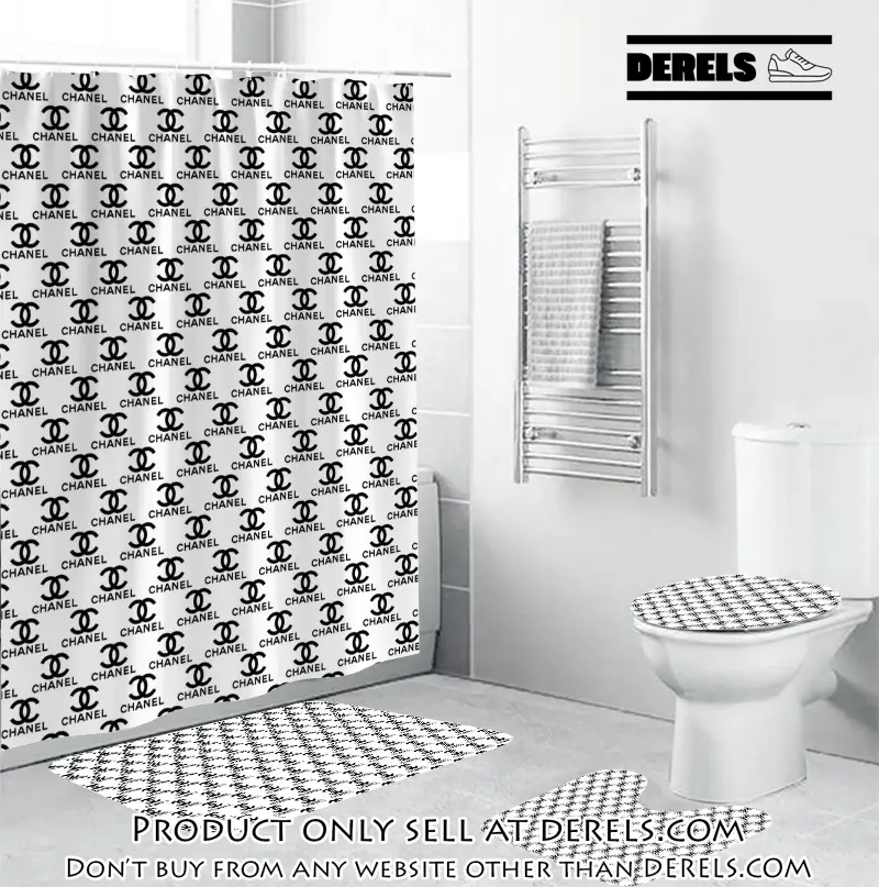 Chanel whie small logo fashion luxury brand bathroom set home decor dr1127575